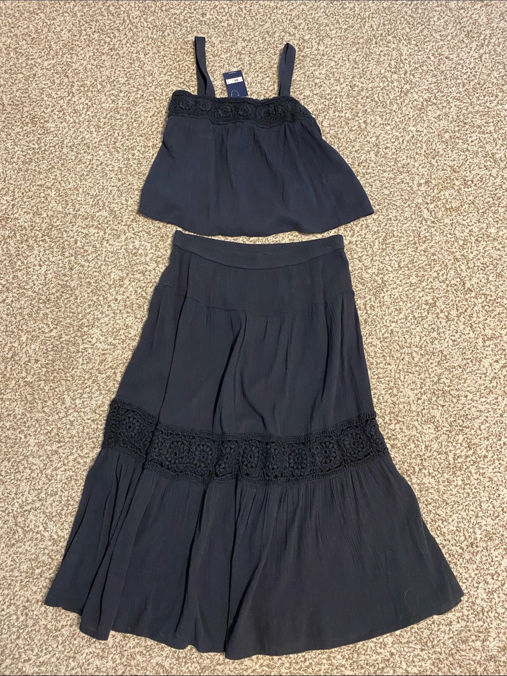 Lucky Brand Crochet-Trim Skirt Set